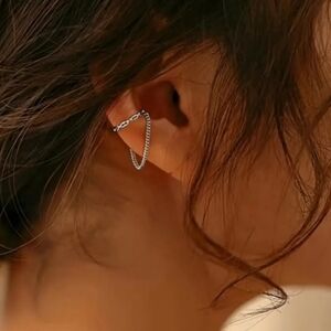 Silver Chain Cuff Earrings